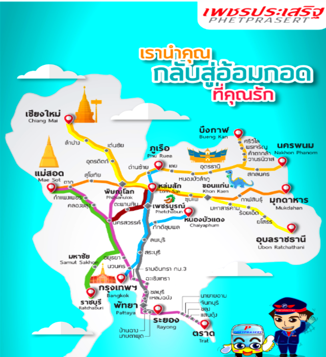 タイトル :『 』見出し:『 ペットプラサート（Phetprasert）バス』関連する重要なキーワード important!:『タイのバス予約サイトは12goやbaolauが知られていますがどちらもウドンターニからチェンマイまでのバスが少ないのでバス会社サイトから直接予約を入れてみました』画像の説明文 :今度の旅ではラオスのヴィエンチャンから国際バスでラオス - タイの国境を超え、夜行寝台バスでチェンマイまで行こうという計画ですPhetprasert はバンコクに会社がありタイの主要都市とタイ国鉄の空白部を補うバス路線網を構築しています