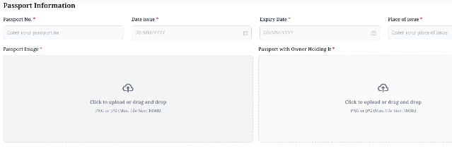 タイトル :『 【図解】ラオスのデジタル入出国登録の書き方|スマホでQRコードまで解説』見出し:『 Passport Information』関連する重要なキーワード important!:『Department of Immigration of Lao PDR,ラオス移民局, デジタル入出国登録,QRコード, 記入の仕方』画像の説明文 :パスポート情報ではパスポートに記載されている通りに入力しますパスポート番号、発行日、有効期限、発行場所、パスポート画像、パスポートと所持人の画像を入力、添付します