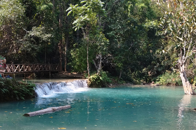 タイトル :『 クアンシーの滝で泳いできました・行き方と料金』見出し:『 クアンシー滝とは？』Keyword:『ラオス・ルアンパバーン郊外にあるクアンシーの滝を実際に訪問。泳いで分かった水温や注意点、行き方、入場料・ツアー料金、所要時間を写真付きで詳しく解説。一人旅でも安心です。』画像の説明文 :*クアンシー滝とは？*クアンシー滝（Kuang Si Falls）は、ラオス北部・世界遺産の町ルアンパバーンから約30kmの場所にある多段瀑布です。石灰岩地形によって生まれるミルキーブルーの水色が最大の特徴で、乾季でも水量が安定し、美しい景観を保っています